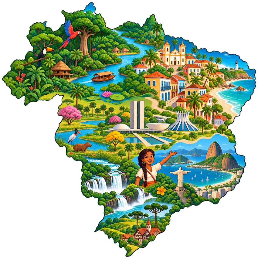 Ilustração do mapa do Brasil